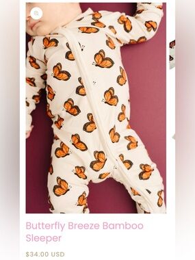 Little One Shop Butterfly Breeze Bamboo Sleeper